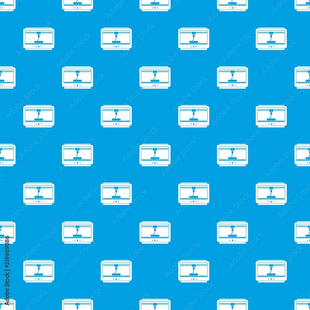 Poster 3d printer printing cup pattern repeat seamless in blue color for any design. vector geometric illus