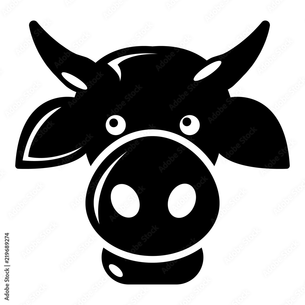 Wall mural cow head icon . simple illustration of cow head vector icon for web design isolated on white backgro - Wall murals