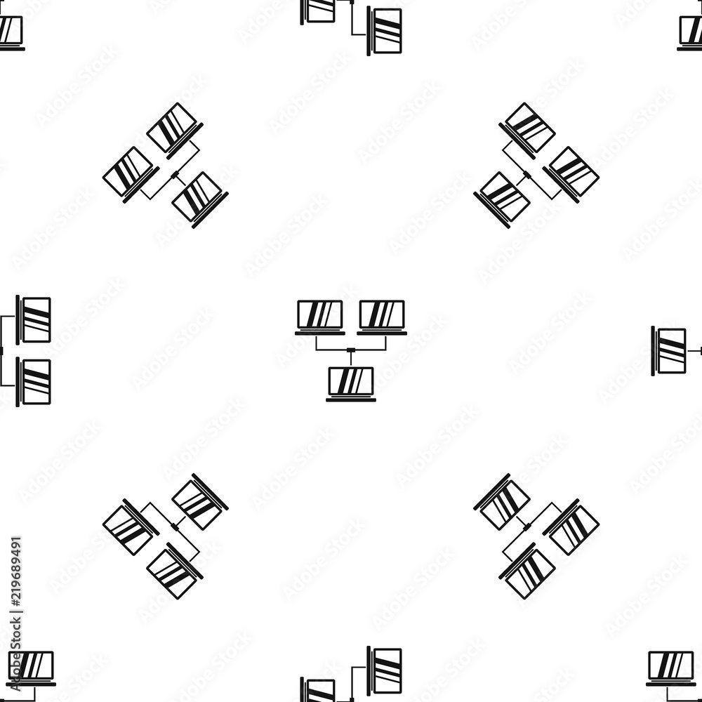 Poster exchange of data between computers pattern repeat seamless in black color for any design. vector geo