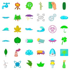 Water energy icons set. Cartoon style of 36 water energy vector icons for web isolated on white background