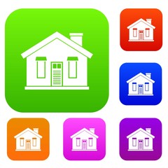 House set icon in different colors isolated vector illustration. Premium collection