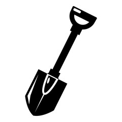 Shovel icon . Simple illustration of shovel vector icon for web design isolated on white background