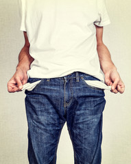 Man shows Empty Pockets