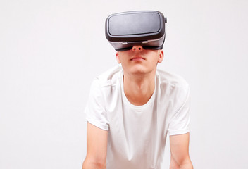 Young Man in VR Glasses