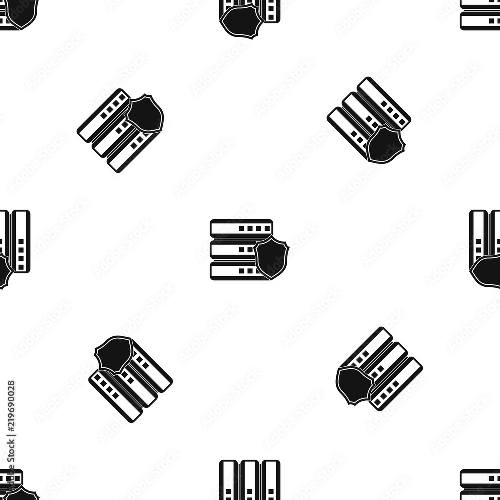 Poster database with gray shield pattern repeat seamless in black color for any design. vector geometric il