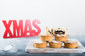 Mince pies filled with vine fruits, traditional christmas food © manuta