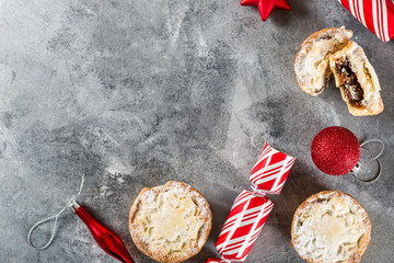 Mince pies filled with vine fruits, traditional christmas food © manuta