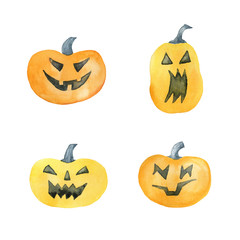 Set of Halloween pumpkins.