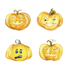 Set of Halloween pumpkins.