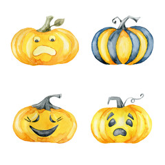 Set of Halloween pumpkins.