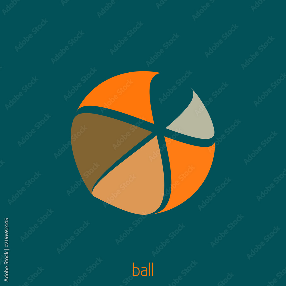 Poster template of logo with abstract ball. vector logotype