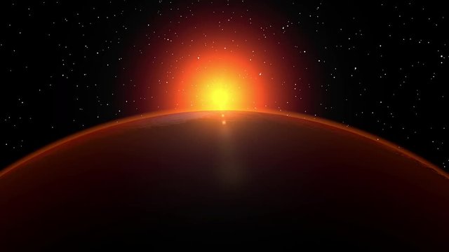 Animation of the Sunrise on Planet Mars as seen from Space. Elements of this media furnished by NASA.
