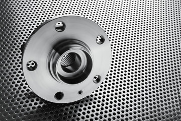 Composition of the car wheel bearing on metal surface