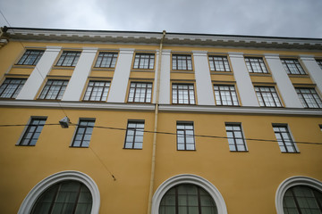 Colourful apartment buildings in St Petersberg