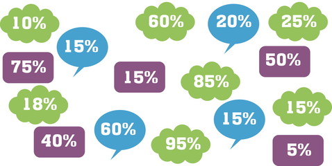 % Percent Discount, Sale Up, Special Offer, Trade off, Promotion concept