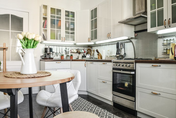 Interior of the kitchen in Scandinavian style