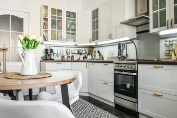 Interior of the kitchen in Scandinavian style