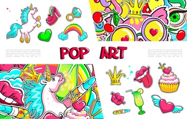 Pop Art Girl Fashion Badges Collection