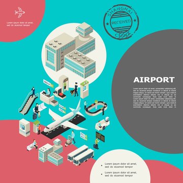 Isometric Airport Elements Concept