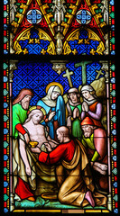 Stained Glass - Jesus Christ taken from the Cross on Good Friday