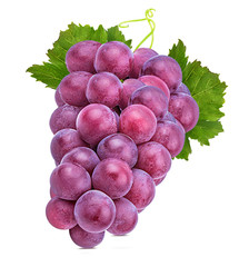 Fresh grapes isolated on white background with clipping pass