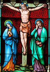 Stained Glass - Crucifixion of Jesus Christ on Good Friday