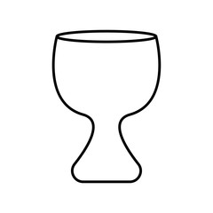 Line icon chalice isolated on white background. Black outline vector illustration. Wine cup.