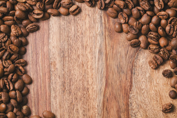 coffee beans on wood table