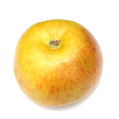 Golden bright yellow orange-yellow Apple isolate white background.