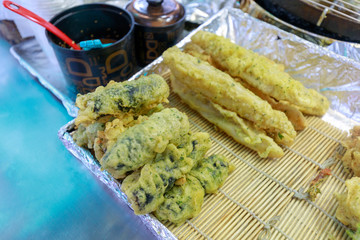 Korean street food fried vegetables