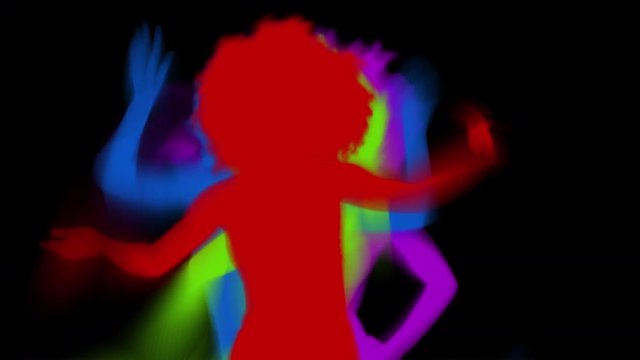 silhouetted shadow dancer woman in disco and club scene