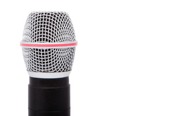 Big microphone isolated on white background.