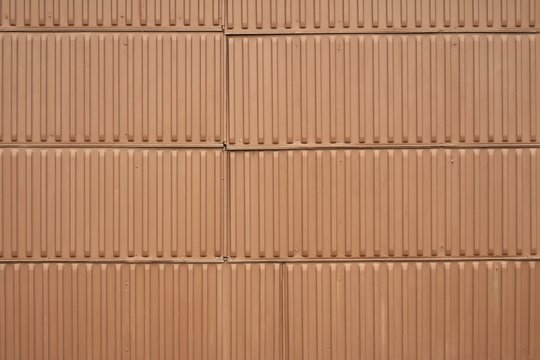 Brown corrugated iron wall, texture background