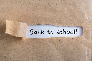 Message at torn envelope - Back to school. Education concept, 1 september time
