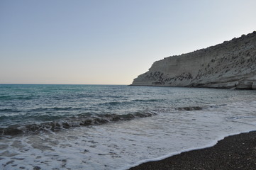 Fototapeta na wymiar The beautiful Fossil Beach Limassol in Cyprus