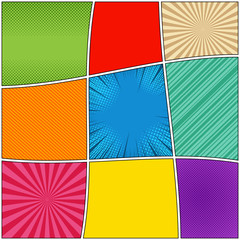 Comic book page colorful concept