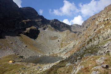 Glacial lake in the mountains