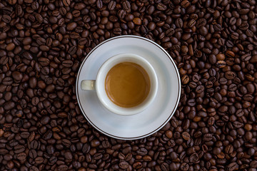 Expresso Over Coffee Beans