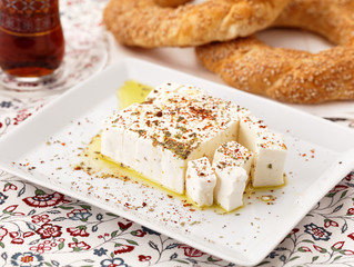 Diced Feta cheese with spices