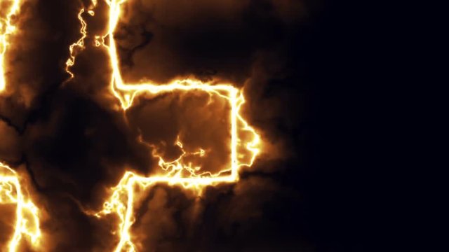 The animation of the logo of the pound in a fiery energy field