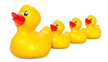 Rubber duck family, 3D rendering