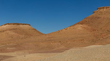 Fototapeta na wymiar Rugged mountain formation as seen in Morocco