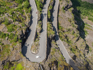 Curvy mountain road in Norway