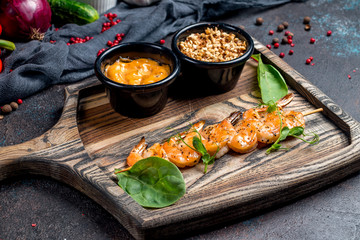 Tiger prawns on the grill