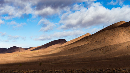 Fototapeta na wymiar Rugged mountain formation as seen in Morocco