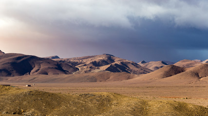 Rugged mountain formation as seen in Morocco