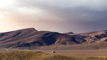 Rugged mountain formation as seen in Morocco