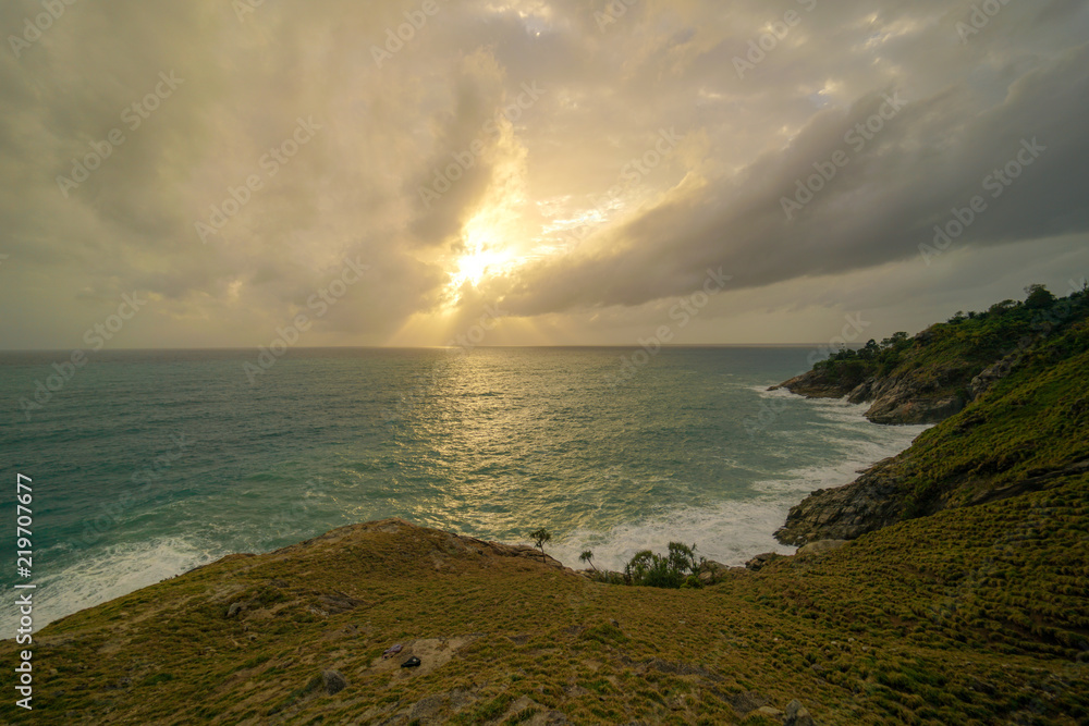 Wall mural seascape sunset cloud sky heather