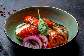 grilled vegetables on a plate