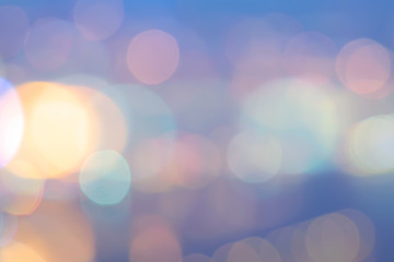 Abstract background selective focus bokeh lights of Holiday Christmas New Year
